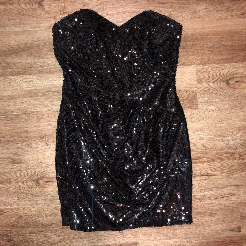 LIPSY black sequin cocktail mini dress